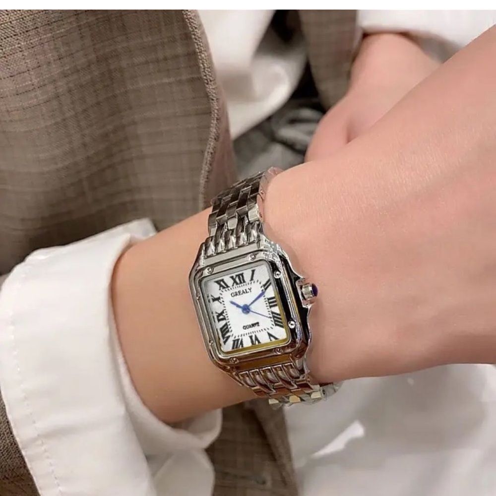 Panthere Classic Stainless Steel Gold Square Watch - Timeless Sophistica… - Picture 12 of 16